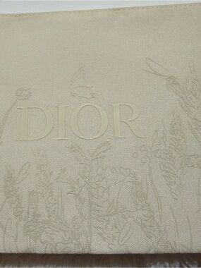 Dior Cream Satin Zip Pouch